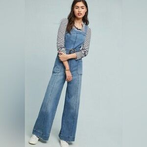 Anthropologie Pilcro and the Letterpress Jumpsuit Wide Leg Denim Jumpsuit
